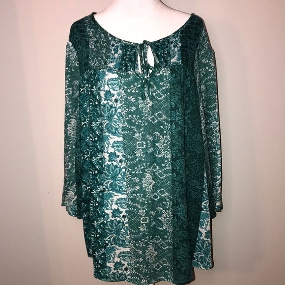 NWT Indigo Boho Top Size 1X​​​​ - Picture 1 of 8